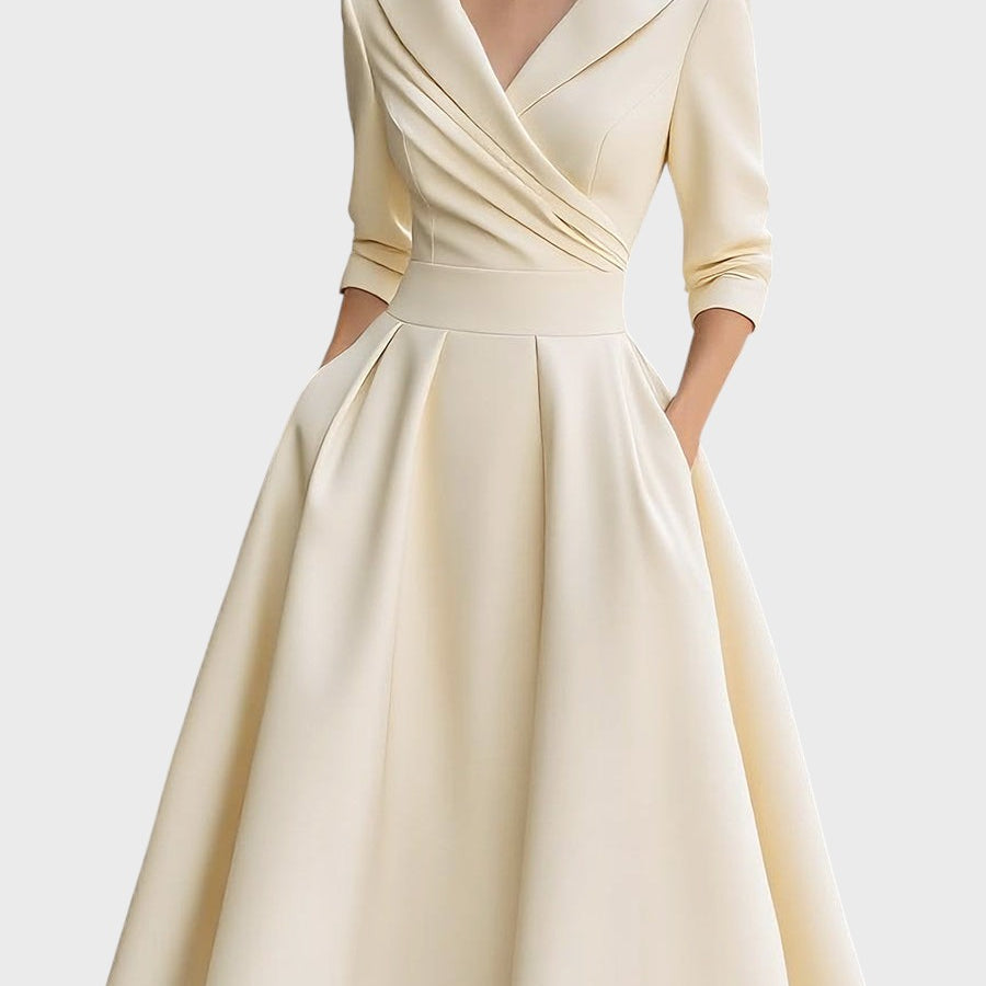 Tereza | Elegantní midi šaty s dlouhým rukávem