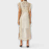 Mira - Tkaný prázdný organzový maxi šaty