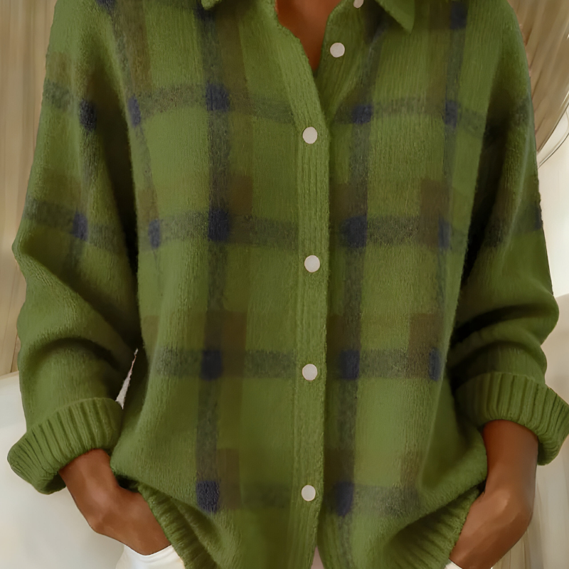 Anna™ | Jemně pletený cardigan s kostkovaným vzorem