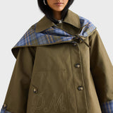 Beatrix | Bavlněná pelerínová bunda s kostkou