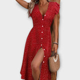 Elegantní Midi Šaty s Puntíky