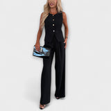 Wilhelmina - Elegantní bezramenný top a kalhoty