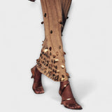 Kathleen - Zlaté pletené maxi šaty od Dolly