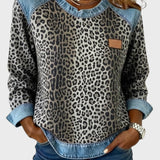 Roxy | Top s leopardím vzorem a džínovými lemy