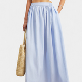 Yora | Bavlněná áčková sukně s elastickým pasem a kapsami