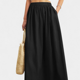 Yora | Bavlněná áčková sukně s elastickým pasem a kapsami