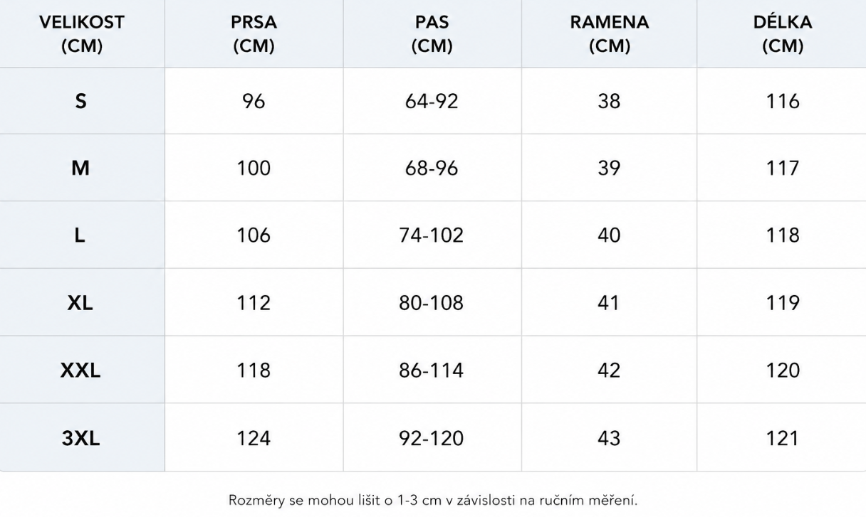 Size guide for Petra - Elegantní šaty s výstřihem do V a modelujícím střihem