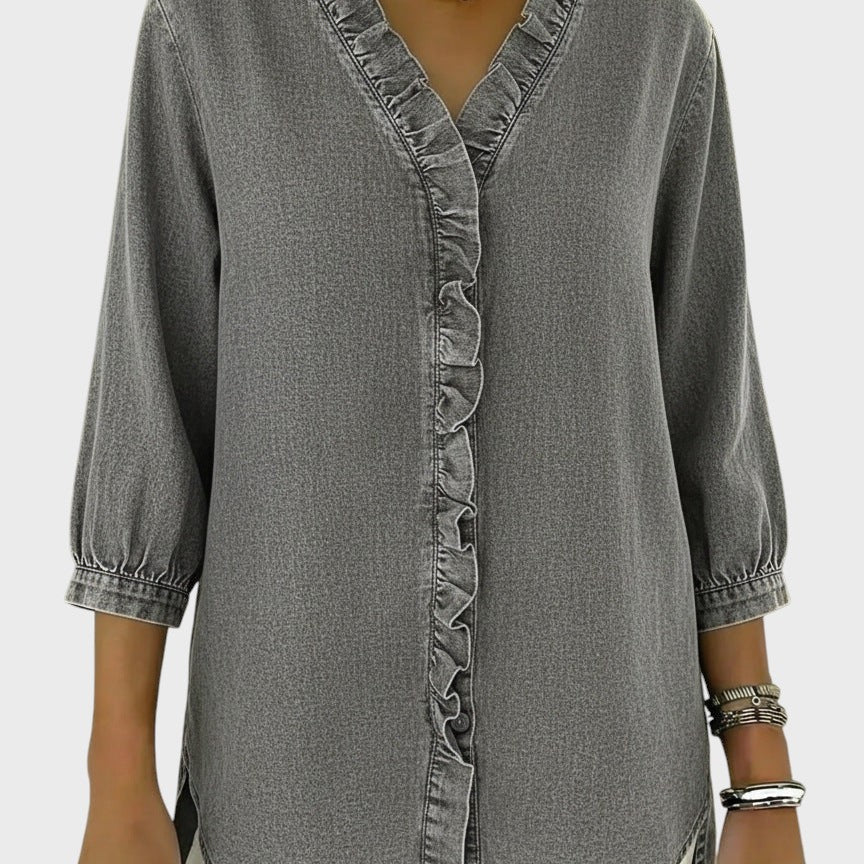 Diana | Džínová tunika s volánky