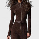 Valentina | Semišové maxi šaty s páskem