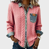 Mia | Pletený kardigan s džínovými detaily