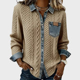 Mia | Pletený kardigan s džínovými detaily