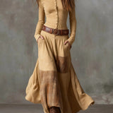 Azucena | Maxi šaty ze semiše s páskem