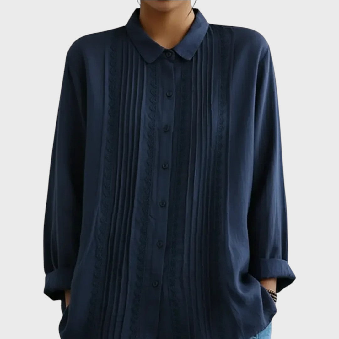 Amalie | Bílá košile s krajkou a sámky