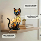 Mystická kočka - Lampa ve Vitráži