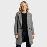 Greta | Kabát s černo-bílým strukturovaným vzorem