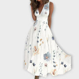 Romy - Květinové šaty s V-výstřihem