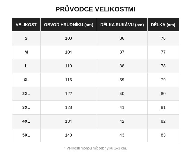Size guide for Alice - Košile s Květinovým Vzorem