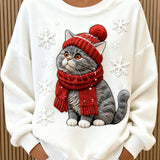 Isla - Vánoční mikina s kapucí pro ženy ve stylu kočky