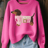 Alba – Svetr s motivem jezevčíka z vlněného filcu