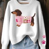 Alba – Svetr s motivem jezevčíka z vlněného filcu