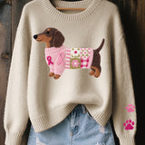 Alba – Svetr s motivem jezevčíka z vlněného filcu