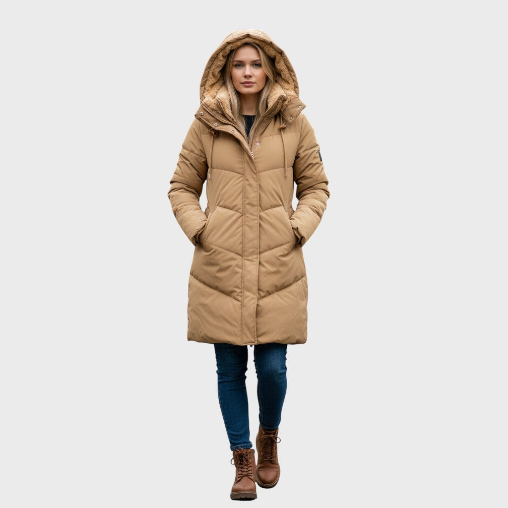 Saskia | Prošívaný zimní kabát s plyšovou podšívkou