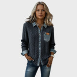 Mia | Pletený kardigan s džínovými detaily